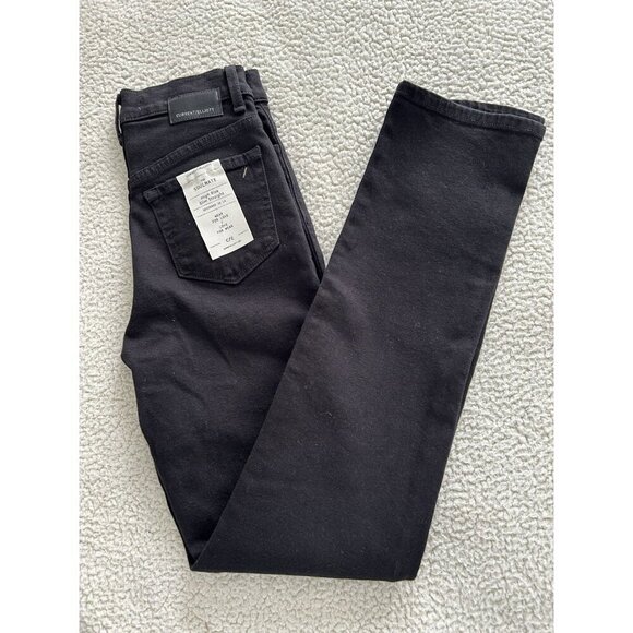 Current Elliott $168 The Soulmate Black High Rise Straight Jeans Women’s Size 23 - Picture 4 of 9